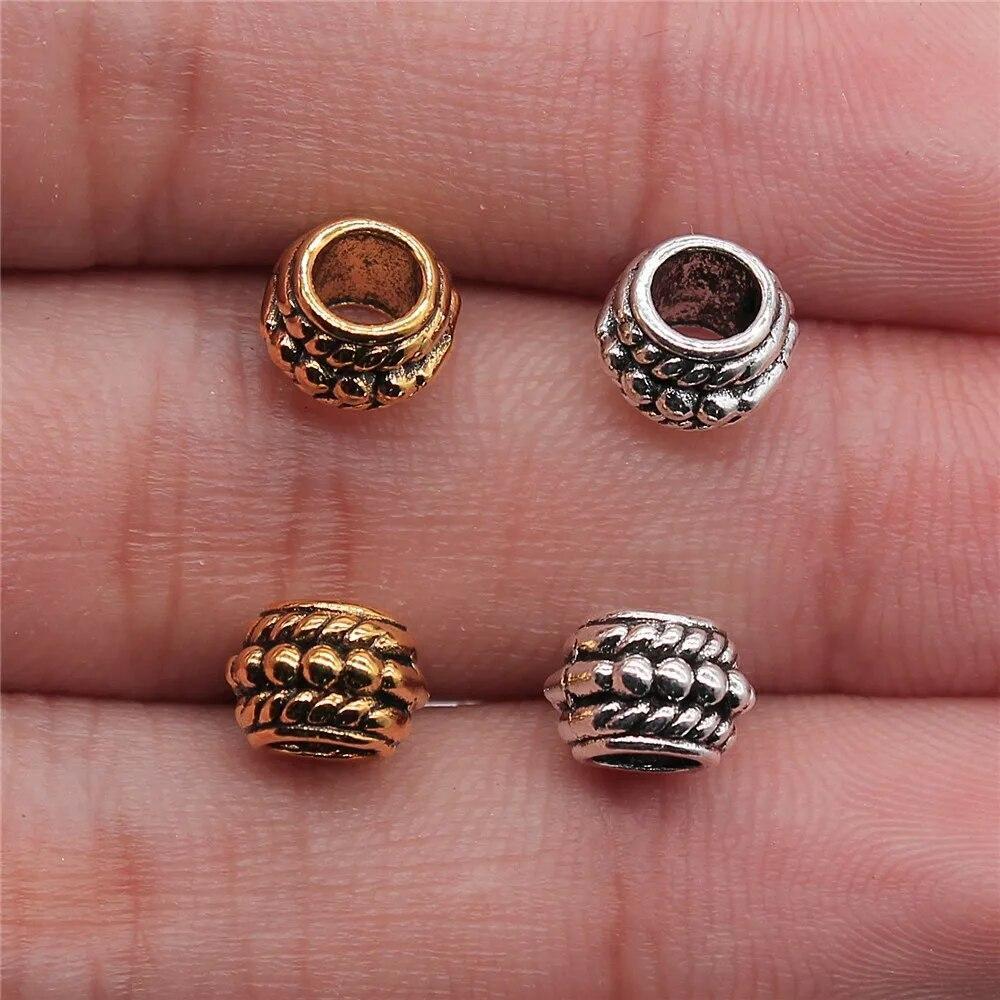 Antique Style Spacer Beads - Round Bead Bracelet Charms DIY Jewelry Making 20Pcs