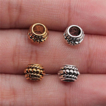 Antique Style Spacer Beads - Round Bead Bracelet Charms DIY Jewelry Making 20Pcs