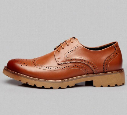 Mens British Wing Tip Brogue PU Leather Carved Dress Formal Shoes Oxfords Shoes