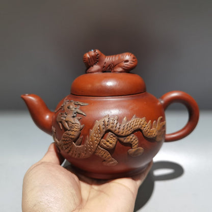 Chinese Yixing Zisha Clay Handmade Exquisite Teapot （卧虎藏龙 低款：周桂珍 )