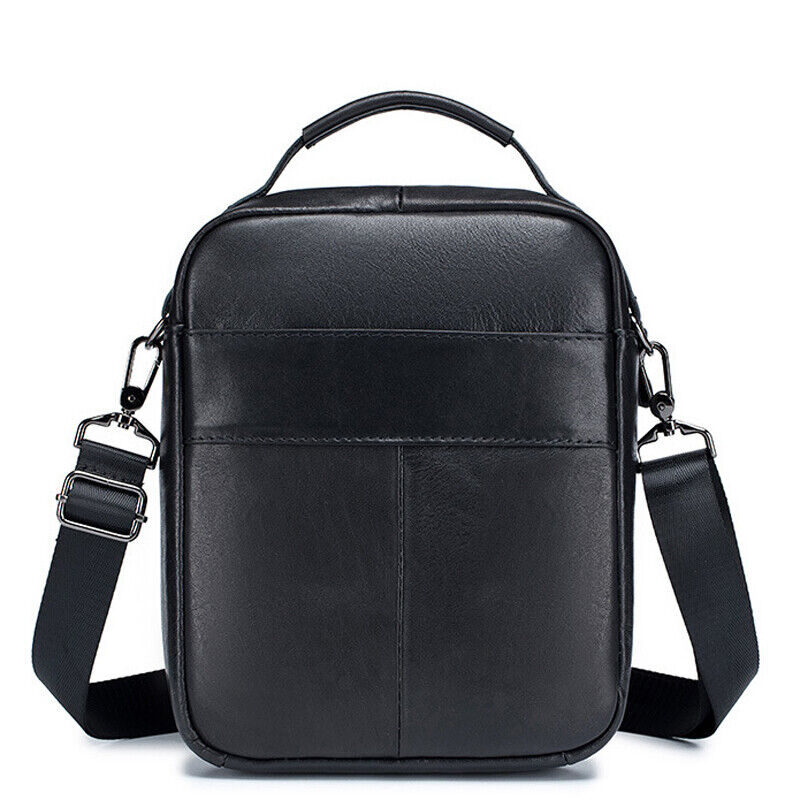 100% Genuine Leather Men's Sling Shoulder Bag Messenger Bag 8" Handbag Crossbody