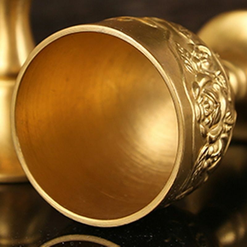 Mini Wine Glass Vodka Goblet Spirit Shot Cup Gold Ancient Tumbler Brass 50/100ml