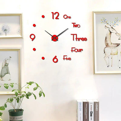 DIY Wall Clocks Creative Acrylic Punch-Free Luminous Living Room Home Decor 16in