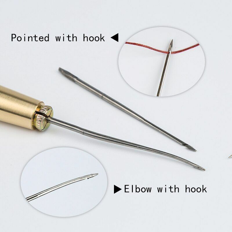 4Pcs/Set Canvas Leather Sewing Awls Taper Craft Needle Kits Hand Stitching Tools