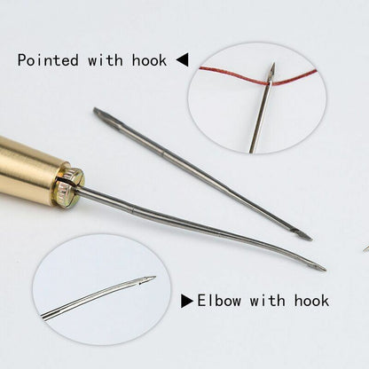 4Pcs/Set Canvas Leather Sewing Awls Taper Craft Needle Kits Hand Stitching Tools