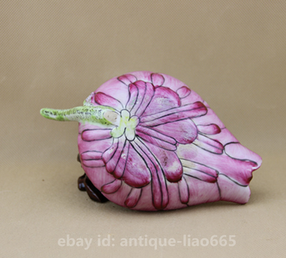 6.7" Chinese Famille-rose Porcelain Lotus Flower Tea Shovel Tea-things 秋操杯荷叶纪念铲