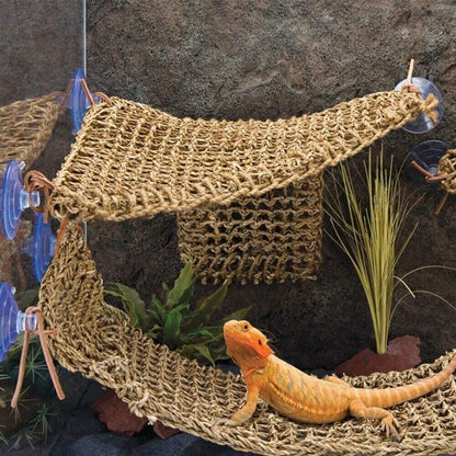 Reptile Hammocks Natural Grass Fiber Iguana Crab Gecko Pet Sleeping Beds Nesters