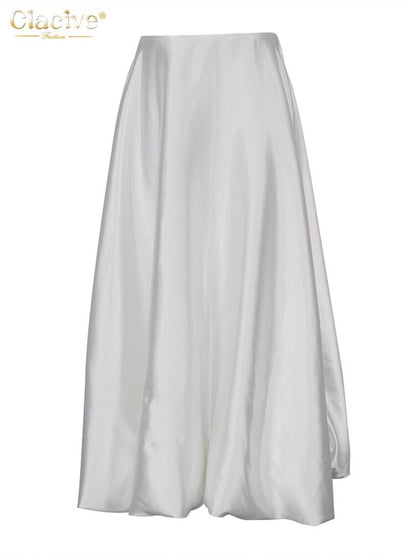 Women Office Lady Ankle-Length Skirt Casual Loose Skirt Female Clothes