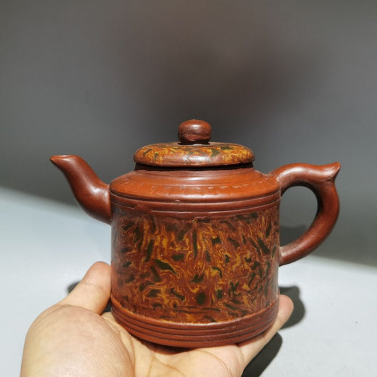 vintage chinese yixing purple clay teapot zisha ceremony fashion painted teaware