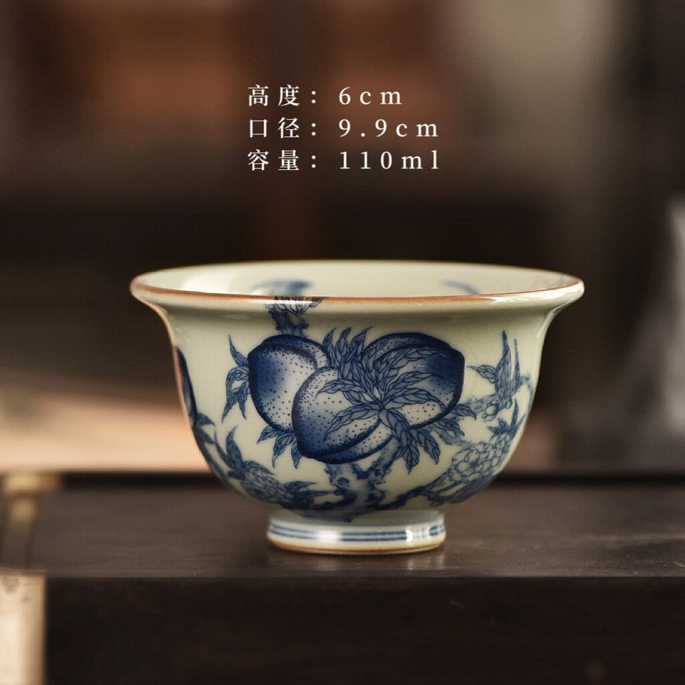 Jingdezhen Blue and White Porcelain Master Cup Dragon Kung Fu Tea Cup