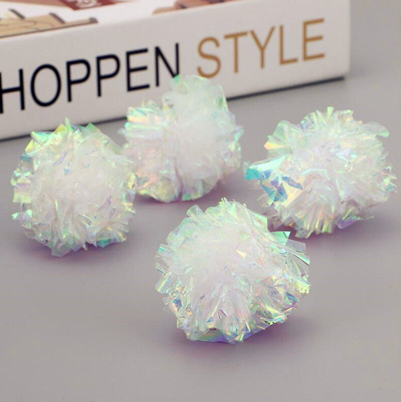 10Ps Pet Cat Toy Teaser Interactive Candy Ring Paper Crinkle Crystal Ball Rustle