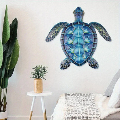 Blue Metal Sea Turtle Wall Decor Sea Life Turtle Decor Metal Wall Art Decoration