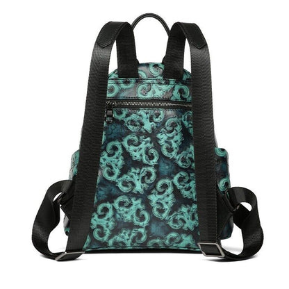 Real Leather Backpack, Floral Embossed and rubbed Backpack Women's Shoulder Bags