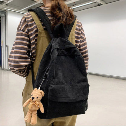 Fashion Corduroy Backpack Anti-theft Shoulder Bag School Backpacks Polyester 1PC
