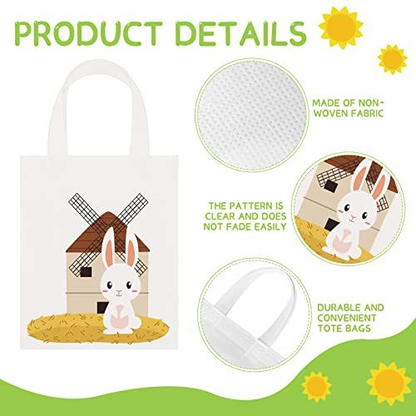 Deekin 24 Pcs Farm Animal Bags Barnyard Gift Treat Goody Bag Non Woven Farm...