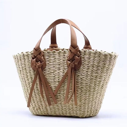 Straw Handbag Hand-woven Women's Holiday Bag Shoulder Bag