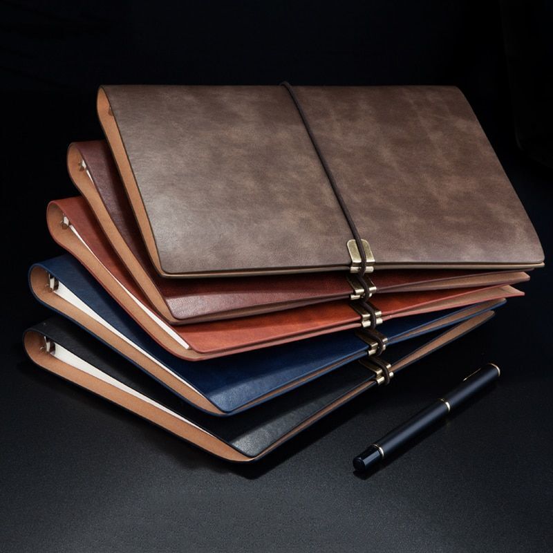 Notebook Soft Cover Spiral Diary Agenda Journal Planner Notepad A5 B5 PU Leather