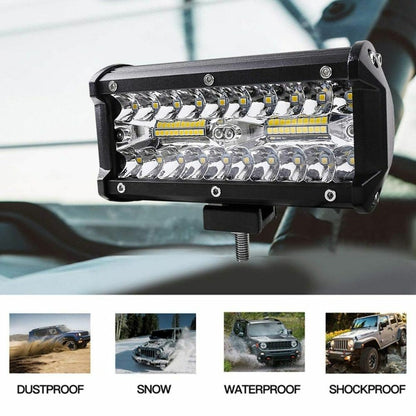 LED Light Bars 7 Inch 120W Combo Spot Flood Beam 4x4 Spot 12V 24V 4WD Headlight