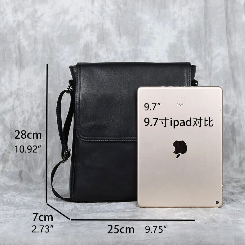 Leather Men's Shoulder Bag Layer Crossbody Bag Backpack