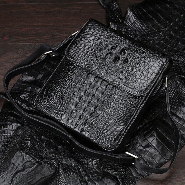 Handcrafted Nile Crocodile Skin Leather 10" Men's Luxury Shoulder/Messenger bags
