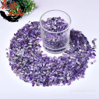 Crystal Stones Natural Amethyst Crushed Small Particles Crafts Ornaments 50-100g
