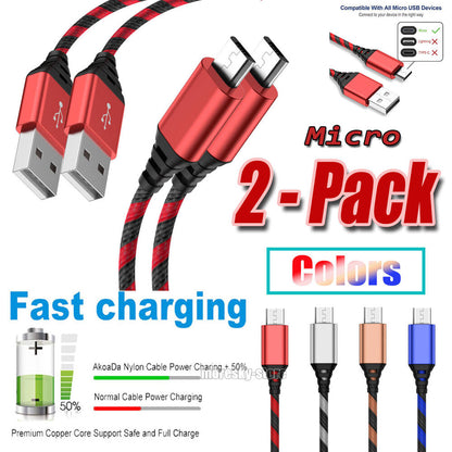 2x Micro USB Charging Cable 3/6/10ft Data Charge Cord For Moto G5 G6 Play G8