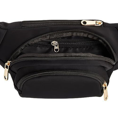 Black Extra Large Fanny Pack, Plus Size Crossbody Bag with Large,
