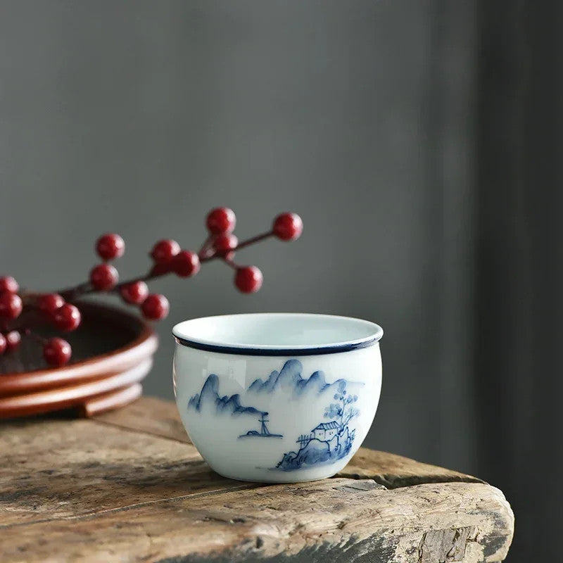 110ml Chinese Ceramic Handpainted Tea Bowl Master Meditation Cup kungfu Teaware