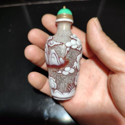 chinese glaze beauty glazed antique glass snuff bottle Collectibles Figure-story