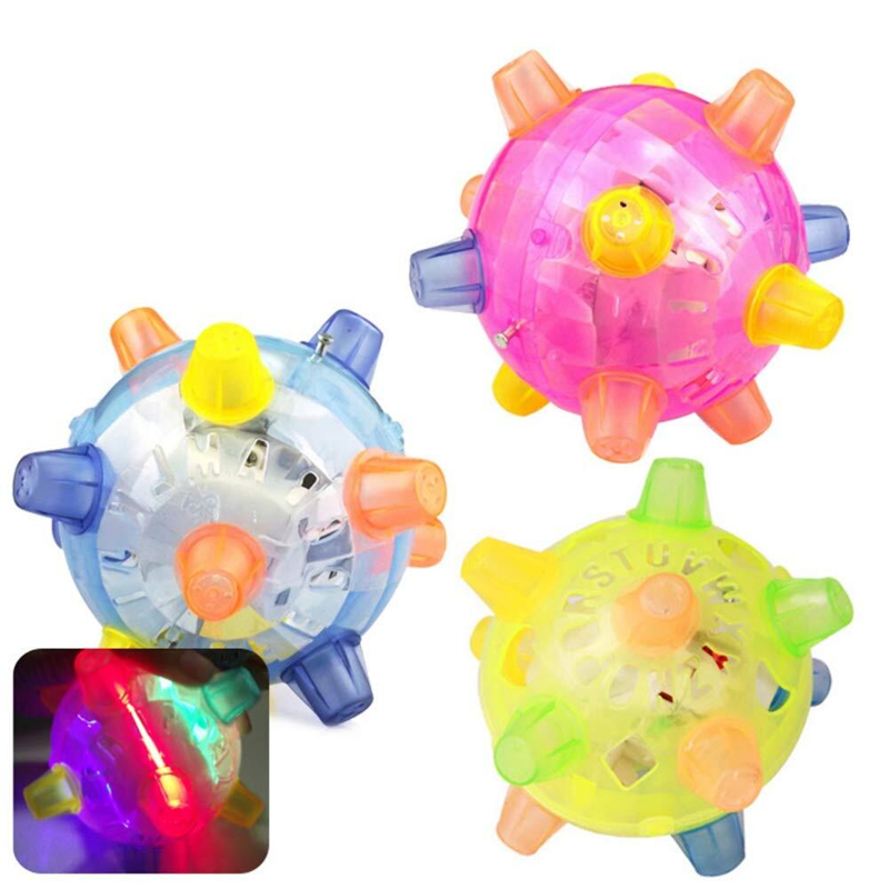 Pet Toys Jumping Activation Ball LED Flash Music Dance Dogs Funny Toy Durable HE