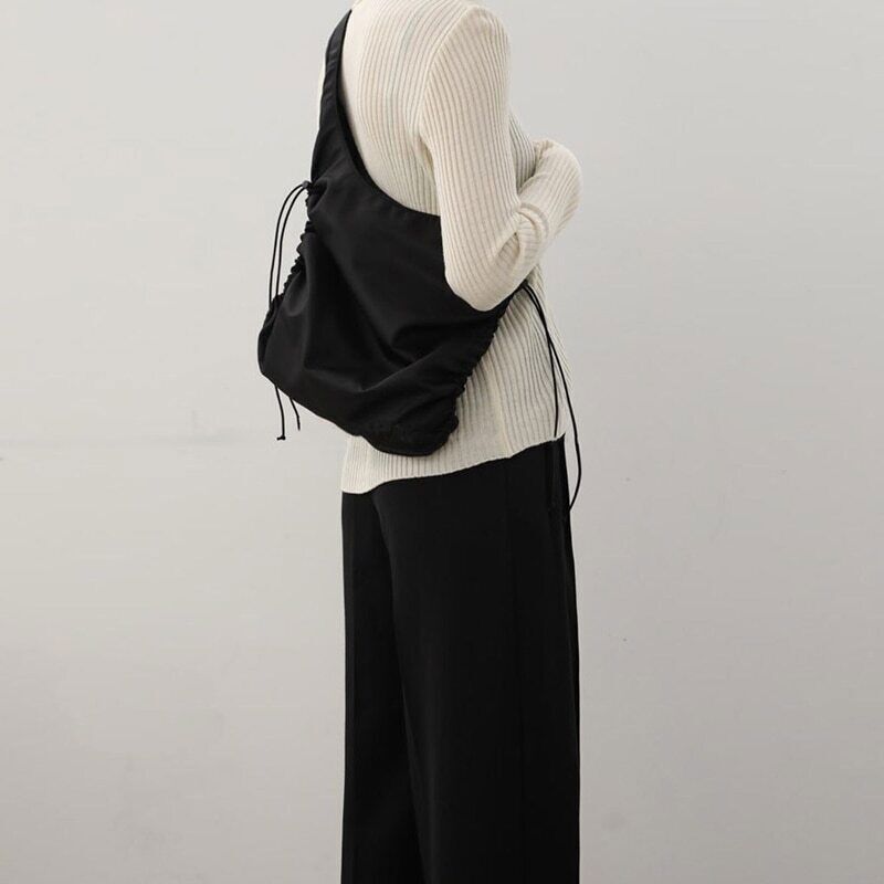 Nylon Totes Shoulder Bags Women Drawstring Lady Bag Female Handbag
