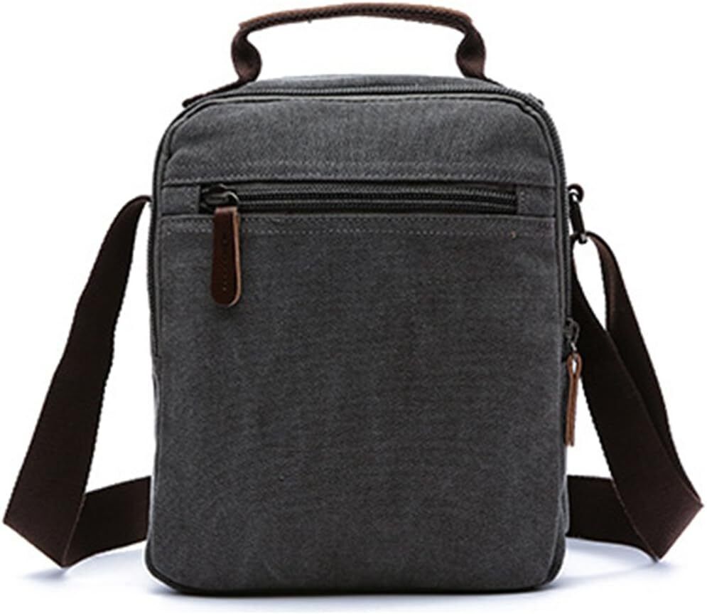 mygreen Small Canvas Crossbody Shoulder Bag Messenger Work Small, Gray