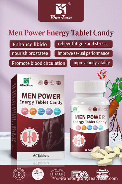 Men's Power Men's Kidney Tonifying Tablet Capsule Tea Energy Tablet Candy 60g
