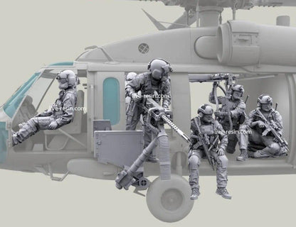 1/35 Resin Figure Kit 7pcs Modern US Army Soldiers (no Helicopter) Unpainted