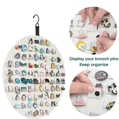 Jewelry Storage Bag 40cm Round Felt Brooch Badge Earring Display Board Organizer