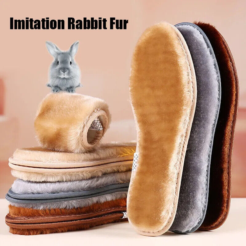 Warm Heated Insole Fur Thermal Felt Thicken Men Women Winter Breathable Shoe Pad