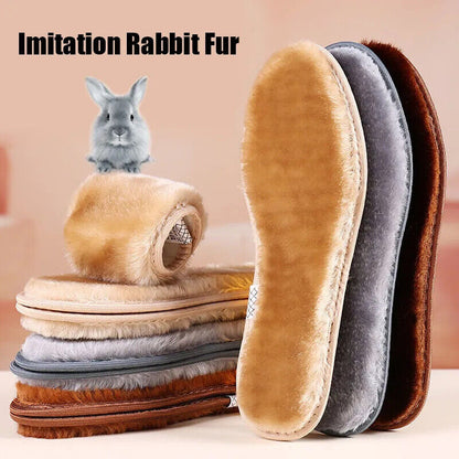 Warm Heated Insole Fur Thermal Felt Thicken Men Women Winter Breathable Shoe Pad