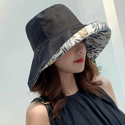 Sun Hat Big Brim Female Seaside Protection UV Cap Japanese Wild Fisherman Korean