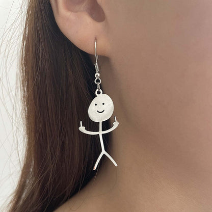 Fashion Cartoon Earrings Creative Stickman Funny Drop Earrings Women Travel-