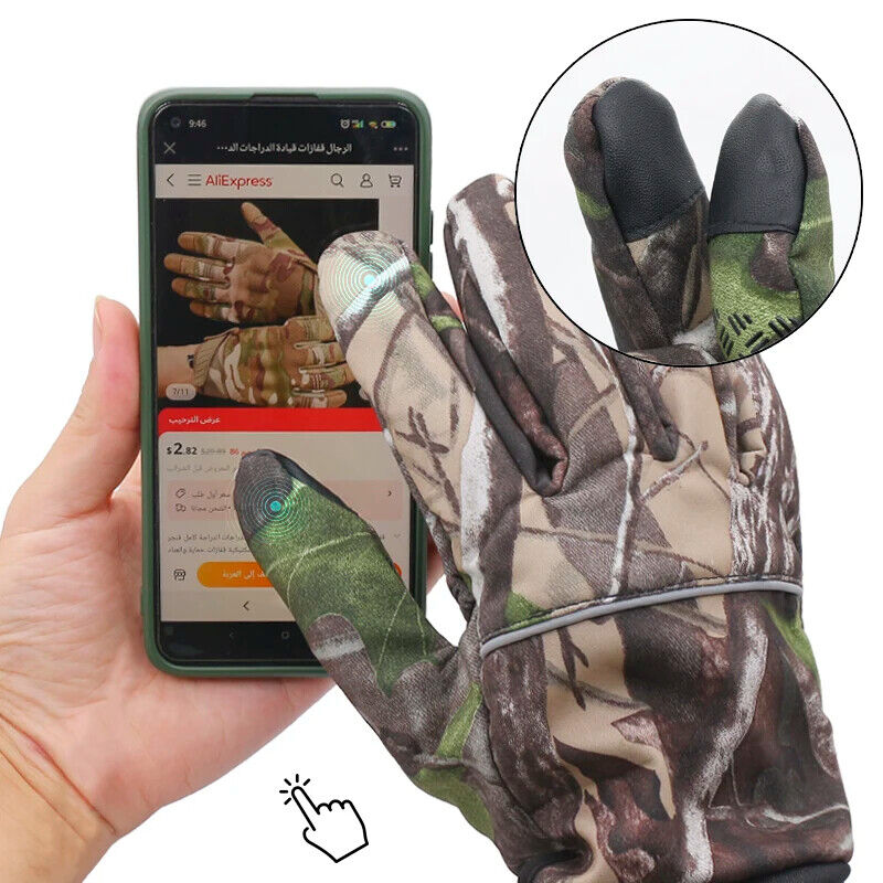 Men Hunting Gloves Nylon Fleece Full Fingers Cycling Bike Anti Skid Touch Screen