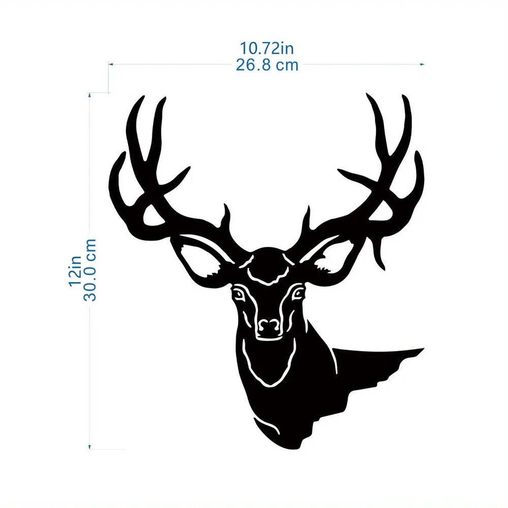 1pc, 3D Deer Head Metal Wall Art - Elegant Home and Office Decor