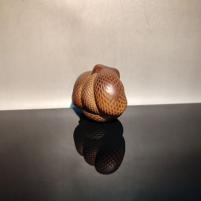 chinese wood carving boxwood wooden Snake statue sculptures home decor gift