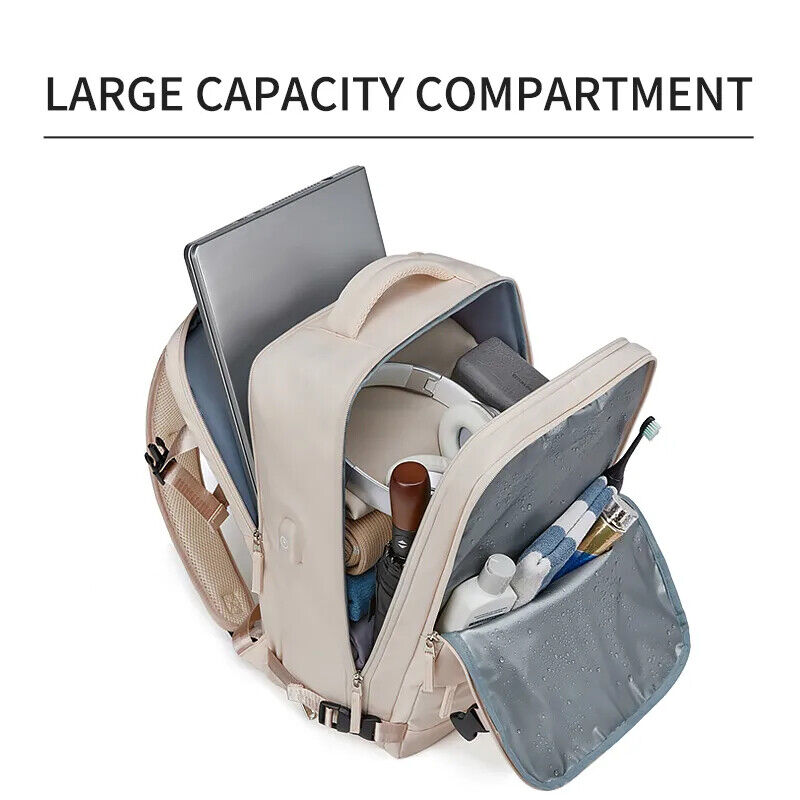 Women Backpack 15.6inch Girl School Backpack Shoe Bag Travel Backpack