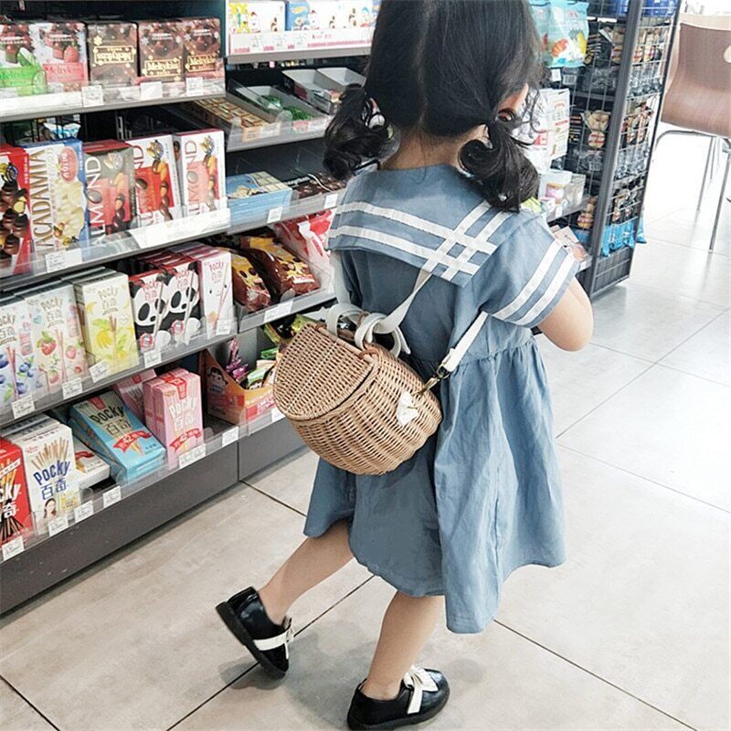 Small Big Back Basket Children Bicycle Basket Bag Basket Kid's Backpack
