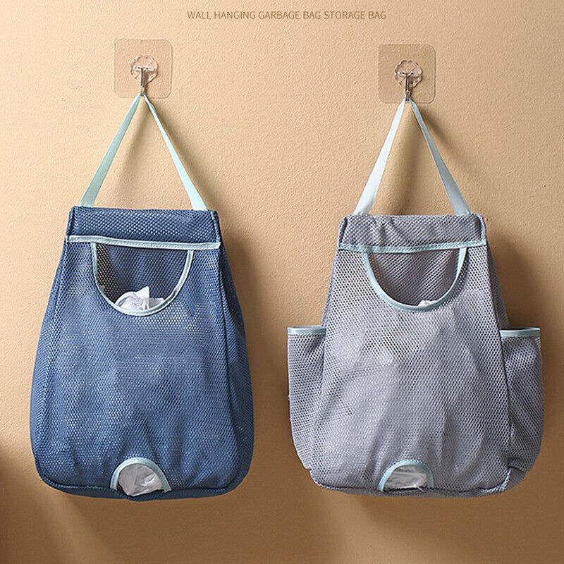 Kitchen Garbage Bag Storage Box For Plastic Bag Wall Hanging Bag With Hook