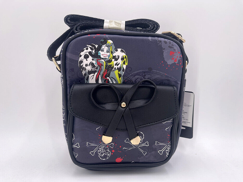 Disney Villains Faux Leather Blue Cruella De Vil Crossbody Bag 8.5" Lady Purse