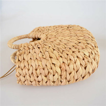 Women Retro Wicker Handbag Bags Totes Beach Summer Straw Woven Rattan Basket Bag