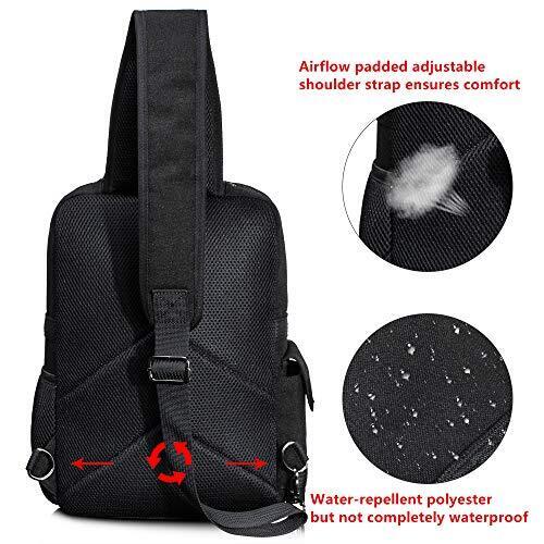 Leaper Messenger Bag Outdoor Cross Body Sling Shoulder Large, Black