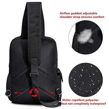 Leaper Messenger Bag Outdoor Cross Body Sling Shoulder Large, Black
