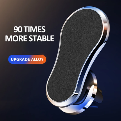 Leather Upgraded Magnetic Phone Holder for Car, Air Vent Mount, Metal Hook, 360°